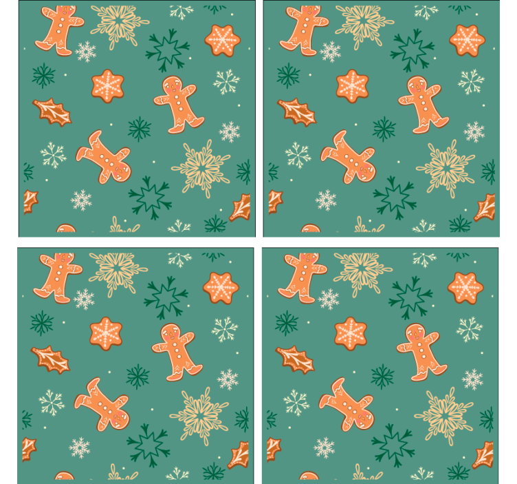 Sous verre noël motif biscuits en pain d'épice - TenStickers