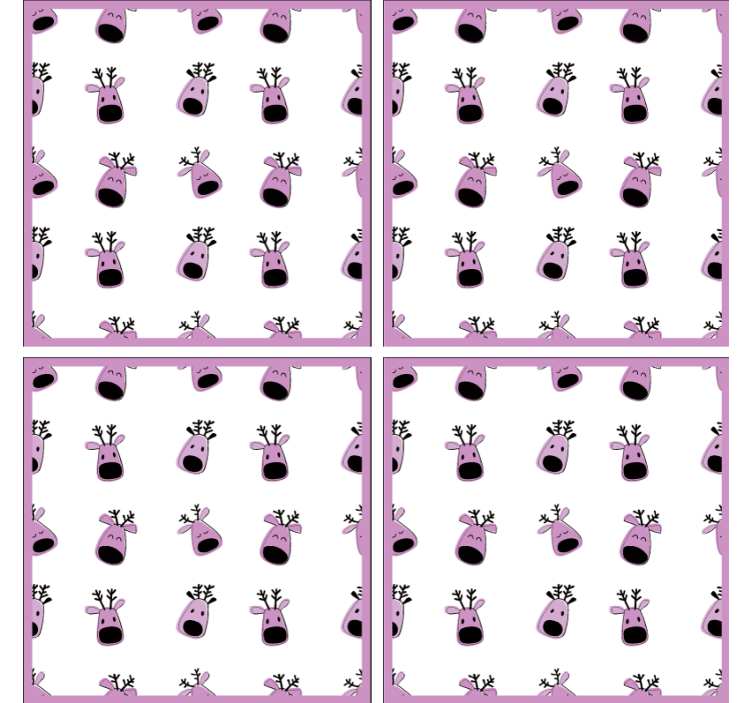 Sous verre noël visages de rennes ludiques - TenStickers