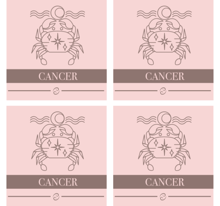 Dessous de verre rose signe du zodiaque cancer - TenStickers