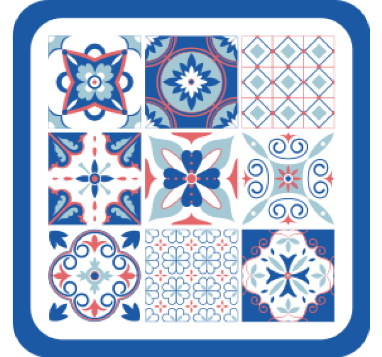 Sous verre carreaux motifs géométriques - TenStickers