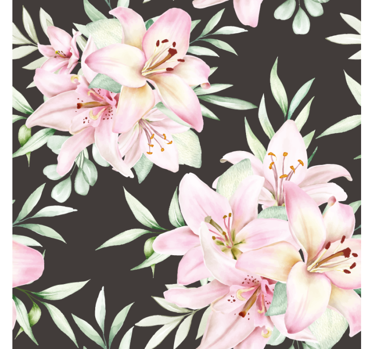 Sous verre geek arrangement botanique avec des lys - TenStickers