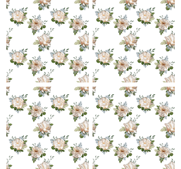 Sous verre motif floral sur fond blanc - TenStickers