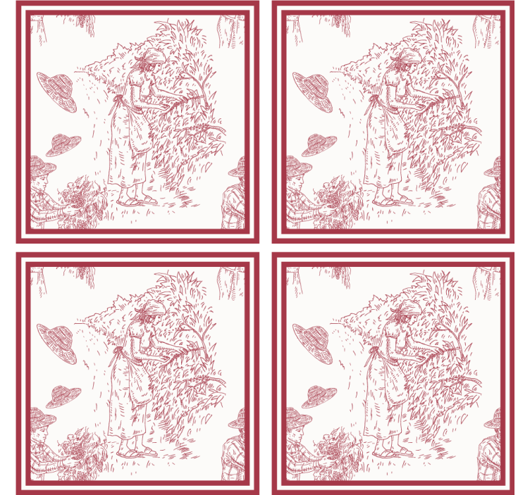 Sous verre vintage illustration de scène rustique - TenStickers