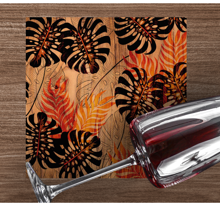 Dessous de verre plantes tropicales sur bois - TenStickers