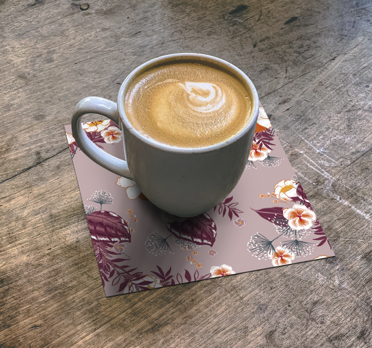 Dessous de verre à imprimé floral coloré - TenStickers