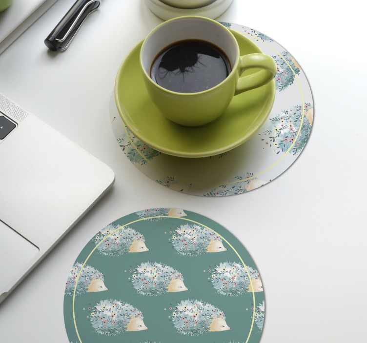 dessous de verre de boisson d'art de porc-épic - TenStickers