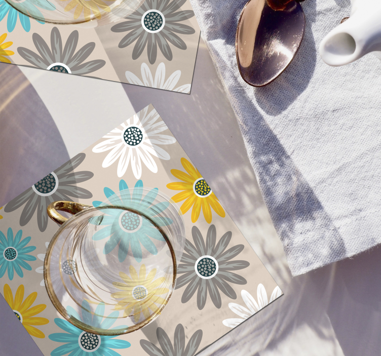 Dessous de verre de marguerites colorées - TenStickers