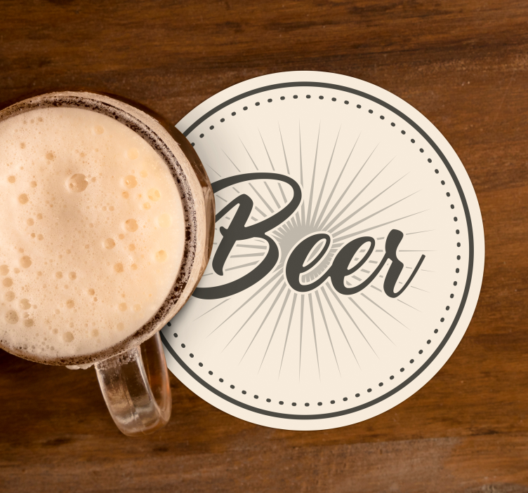 dessous de verre biere Texto cerveza - TenStickers