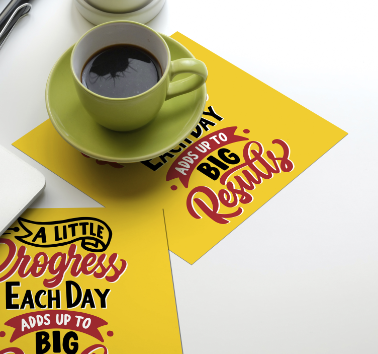 Sous-verre Texte Un petit progrès - TenStickers