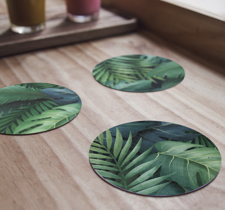 Dessous de verre Différentes feuilles vertes - TenStickers