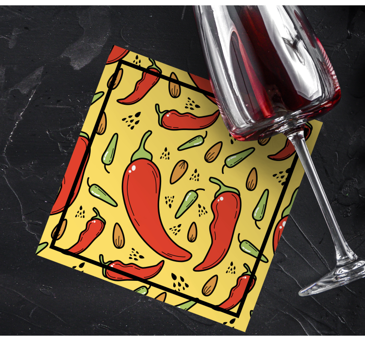 Dessous de verre moderne Piment rouge et vert - TenStickers