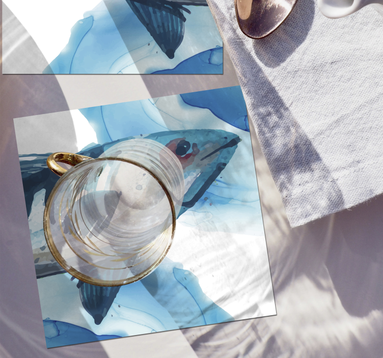 Sous-verre poisson aquarelle  - TenStickers