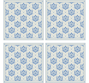 Dessous de verre bleu floral - TenStickers