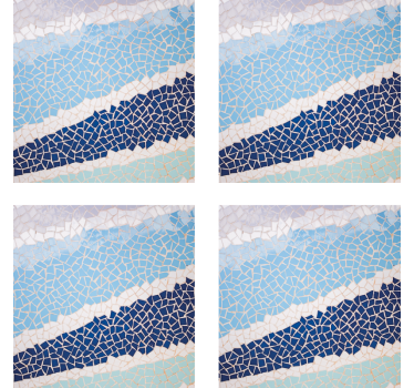 dessous de verre forme carreaux Carreaux de mosaïque bleue - TenStickers