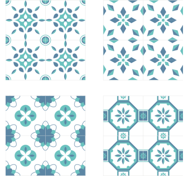 Sous verre carreaux motif carreaux floraux - TenStickers