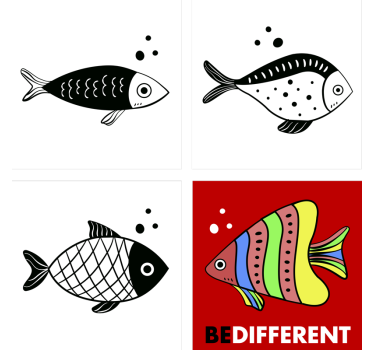 Sous-verre Poisson Sois différent - TenStickers