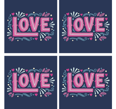 Sous verre citation typographie amoureuse ludique - TenStickers