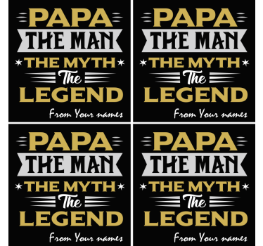 Dessous-verres personnalisés Papa cette légende - TenStickers