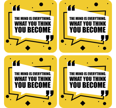 Dessous de verre Texte et fond jaune - TenStickers