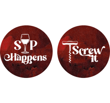 dessous de verre avec citation Différents dictons sur le vin - TenStickers