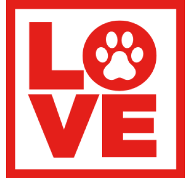 Sous verre citation design patte d'amour - TenStickers