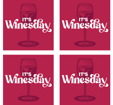 Sous verre citation mercredi verre de vin - TenStickers