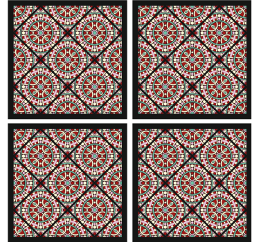 dessous de verre forme carreaux sticker bohème - TenStickers