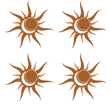 Sous verre symbole de soleil avec courbes - TenStickers