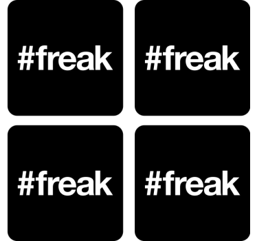 dessous de verre pour les bizarres Hashtag freak - TenStickers