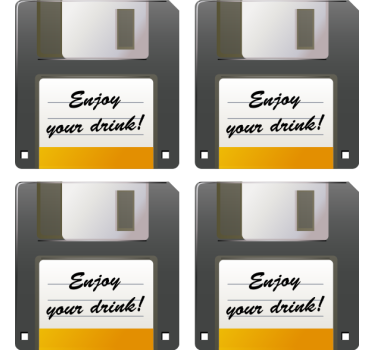 Sous verre rappel de boisson disquette - TenStickers