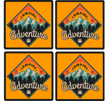 Sous verre citation aventure camping badge - TenStickers