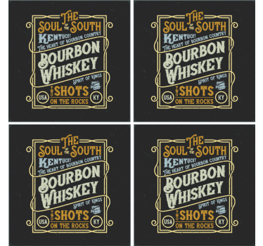 Sous verre citation bourbon whiskey Âmes - TenStickers