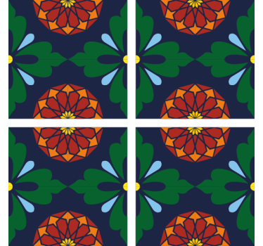 Sous verre carreaux imprimé botanique vibrant - TenStickers