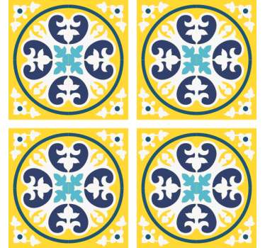 Sous verre carreaux motif floral céramique - TenStickers