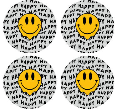 Sous verre citation visage souriant et bonheur - TenStickers