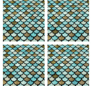 Sous verre effet superposé en forme de vagues - TenStickers