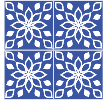 Sous verre carreaux motif floral carré - TenStickers