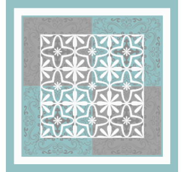 Sous verre carreaux emblème botanique détaillé - TenStickers