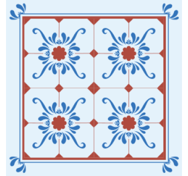 Sous verre carreaux motif floral décoratif - TenStickers