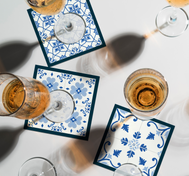 Dessous de verre forme carreaux Jeu de carreaux arabesques - TenStickers