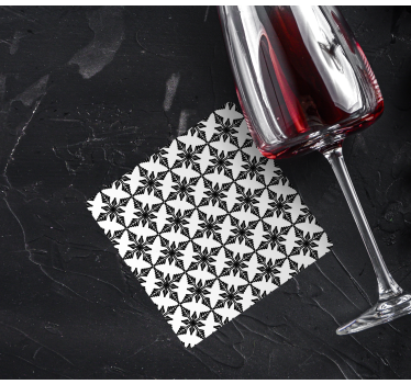 dessous de verre forme carreaux Noir et blanc vieilli - TenStickers