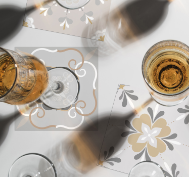 Dessous de verre gris floral - TenStickers