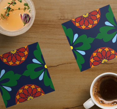 Sous verre carreaux imprimé botanique vibrant - TenStickers