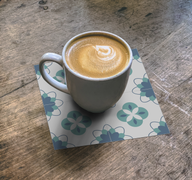 Sous verre carreaux motif carreaux floraux - TenStickers
