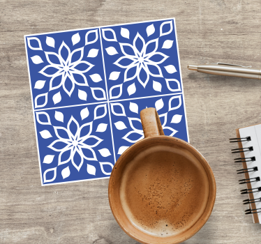 Sous verre carreaux motif floral carré - TenStickers