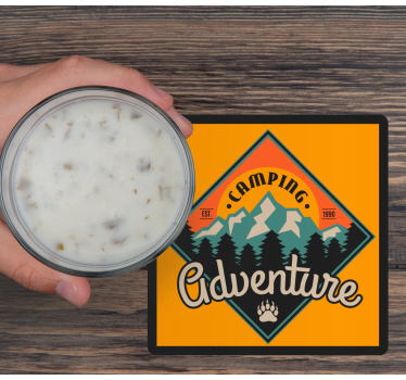 Sous verre citation aventure camping badge - TenStickers