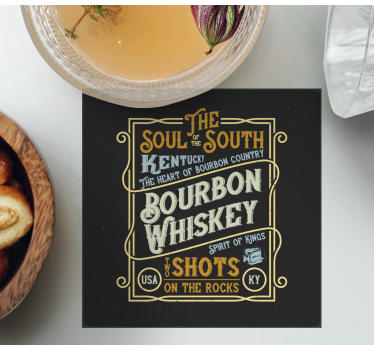 Sous verre citation bourbon whiskey Âmes - TenStickers