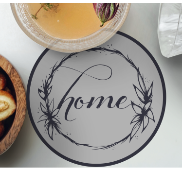 Sous verre citation cercle floral élégant à la maison - TenStickers