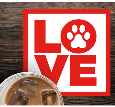 Sous verre citation design patte d'amour - TenStickers