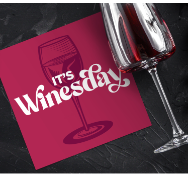 Sous verre citation mercredi verre de vin - TenStickers